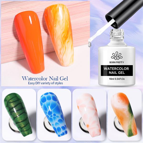 Born Pretty Şeffaf renk Watercolor (Suluboya) Efekt Tırnak jeli (56002) - detay görseli 2