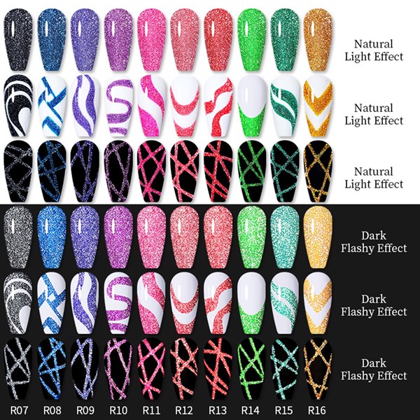 Lily Cute Reflective Glitter Nail art çizim ojesi R012 (54152-6) - detay görseli 3