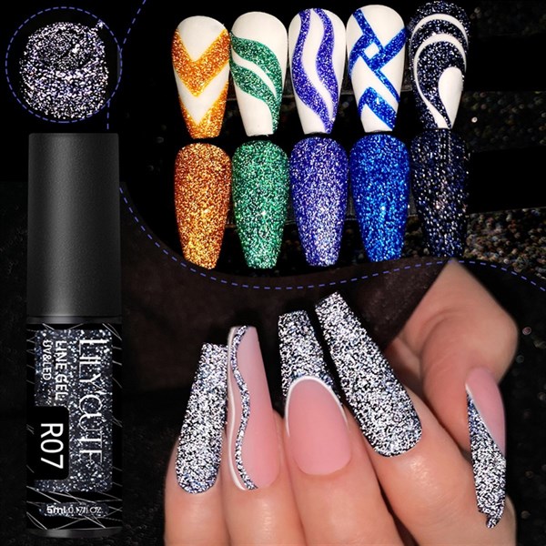 Lily Cute Reflective Glitter Nail art çizim ojesi R08 (54152-2) - detay görseli 2