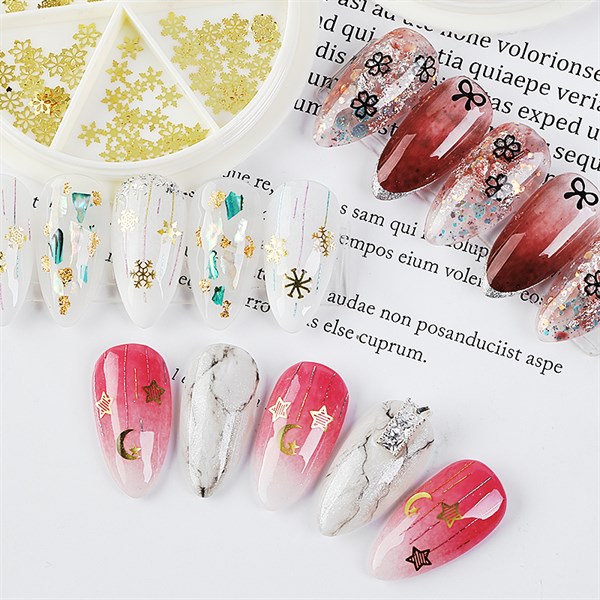 Metal Kar tanesi Nail Art Tırnak süsü (F687-2) - detay görseli 4