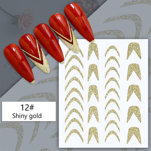 3D Reflektif efekt nail art sticker model - 3 (55881-3)