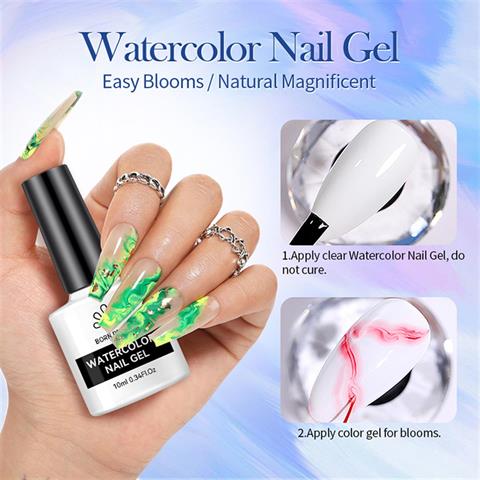 Born Pretty 10 ml Şeffaf renk Watercolor (Suluboya) Efekt Tırnak jeli (56002)