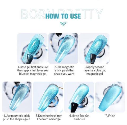 Born Pretty 10 ml Sea Blue Kedi gözü oje SB-08 (56466)