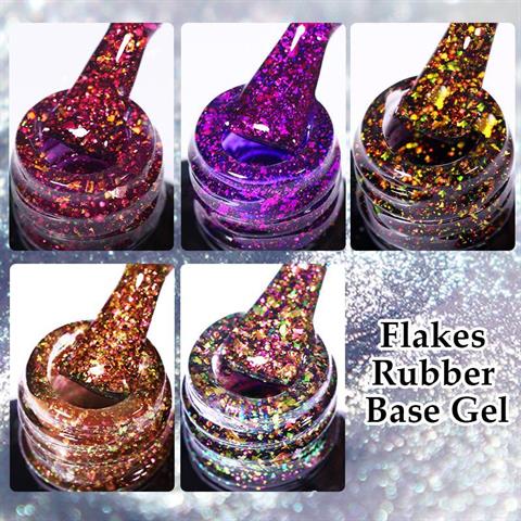 Kalıcı oje Flakes Rubber Base 7 ml URB125