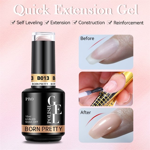 BORN PRETTY PRO 15ml BIAB HEMA Free Quick Building Nail Extension Gel B002 (59654)