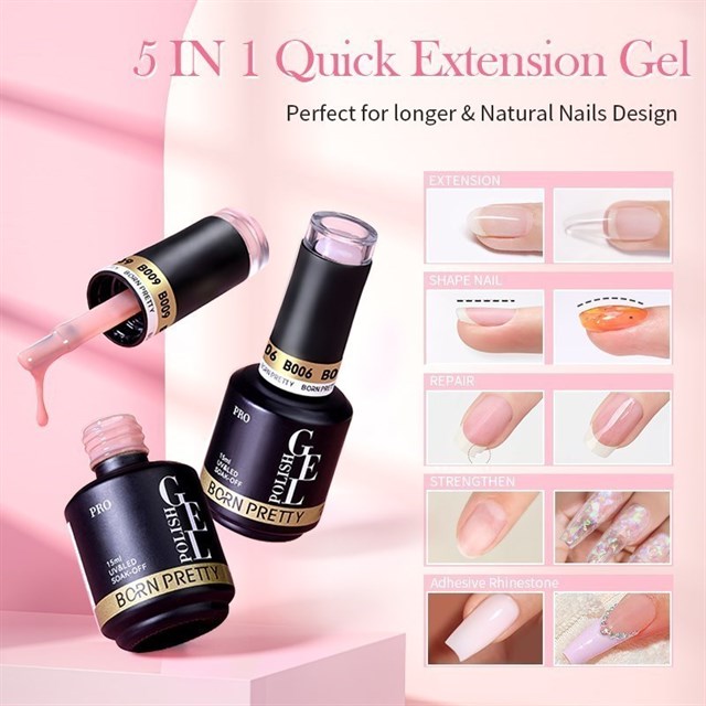BORN PRETTY PRO 15ml BIAB HEMA Free Quick Building Nail Extension Gel B023 (59654)