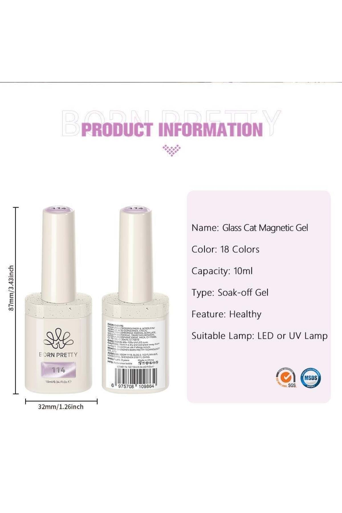 PRO TERRA 10ml HEMA / TPO Free Colorful Kedi Gözü kalıcı oje 113 (62660)