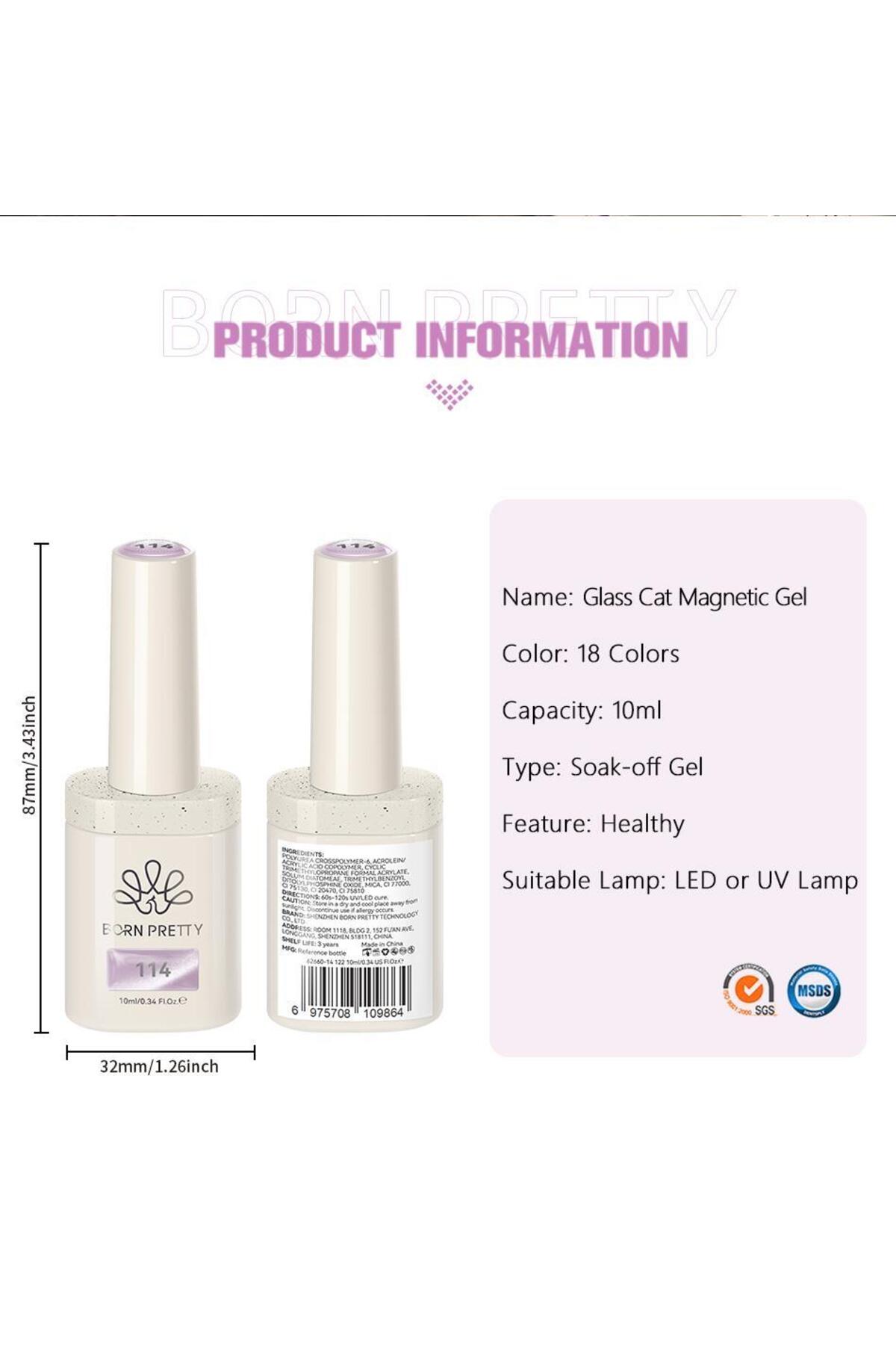 PRO TERRA 10ml HEMA / TPO Free Colorful Kedi Gözü kalıcı oje 110 (62660)